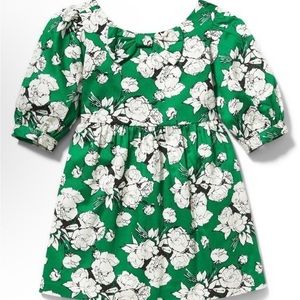 Janie and Jack Green Floral Dress Size 5 NWOT